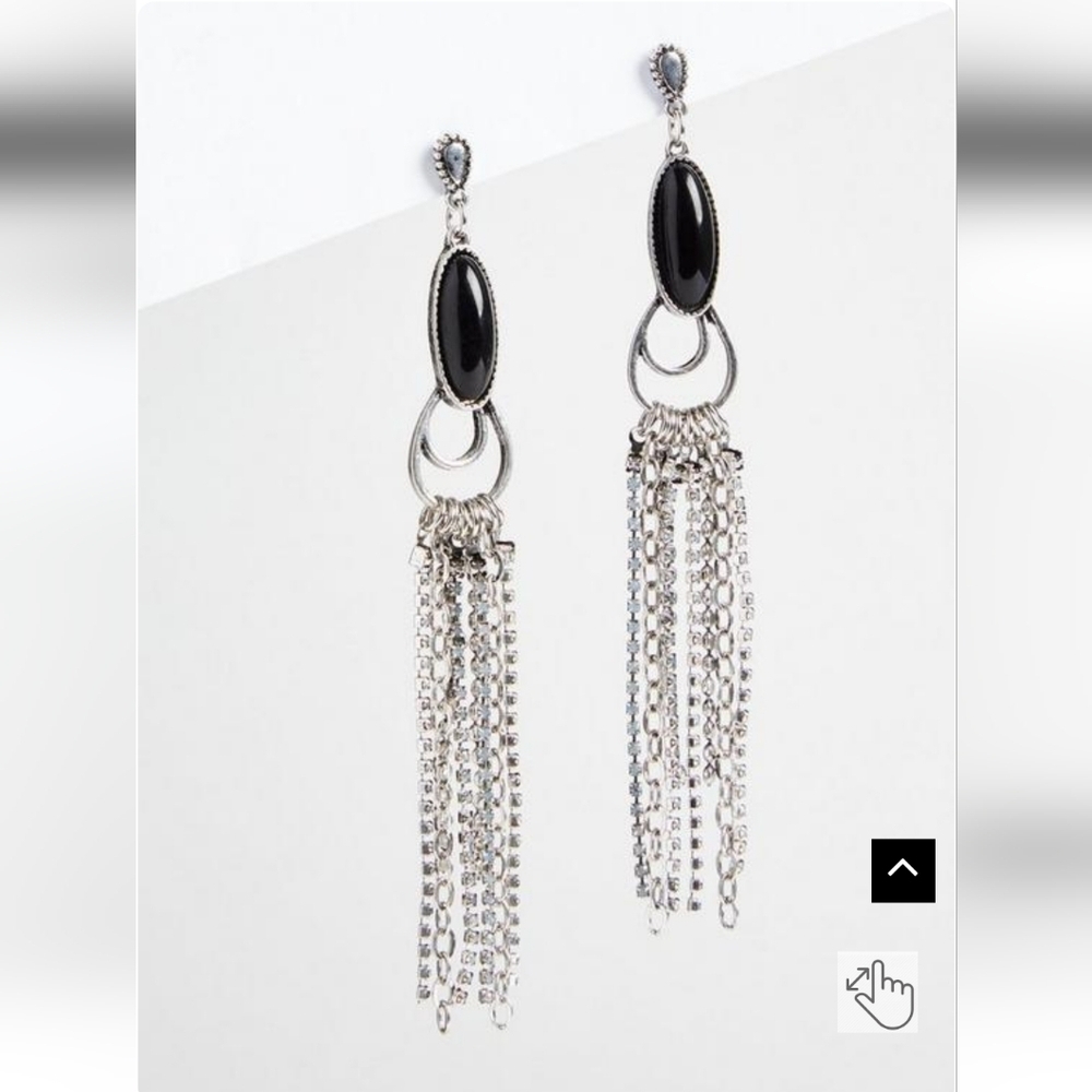 🆕️ TORRID ANTIQUED FRINGED SILVER-TONE STATEMENT DROP EARRINGS